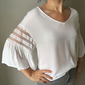Kaffe, Boho White Blouse, Size 38 or Medium